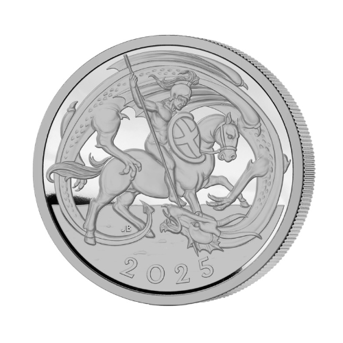 George and the Dragon by John Bergdahl 2025 Alderney £100 Silver
